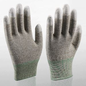 Copper Fiber Full Finger PU Coated Anti-static Gloves